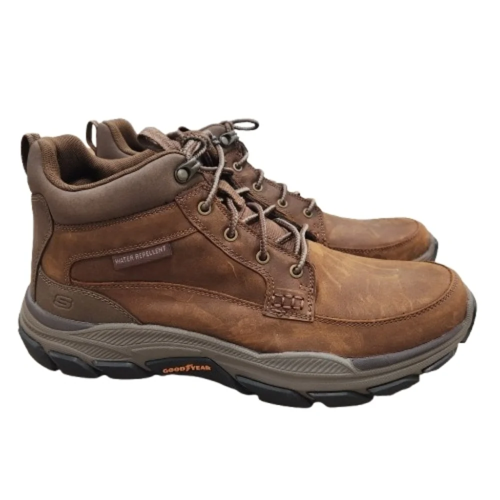 Skechers Relaxed Fit Relment Pelmo Brown Waterproof Hiking Boots - Men's Size 11 - Picture 2 of 6